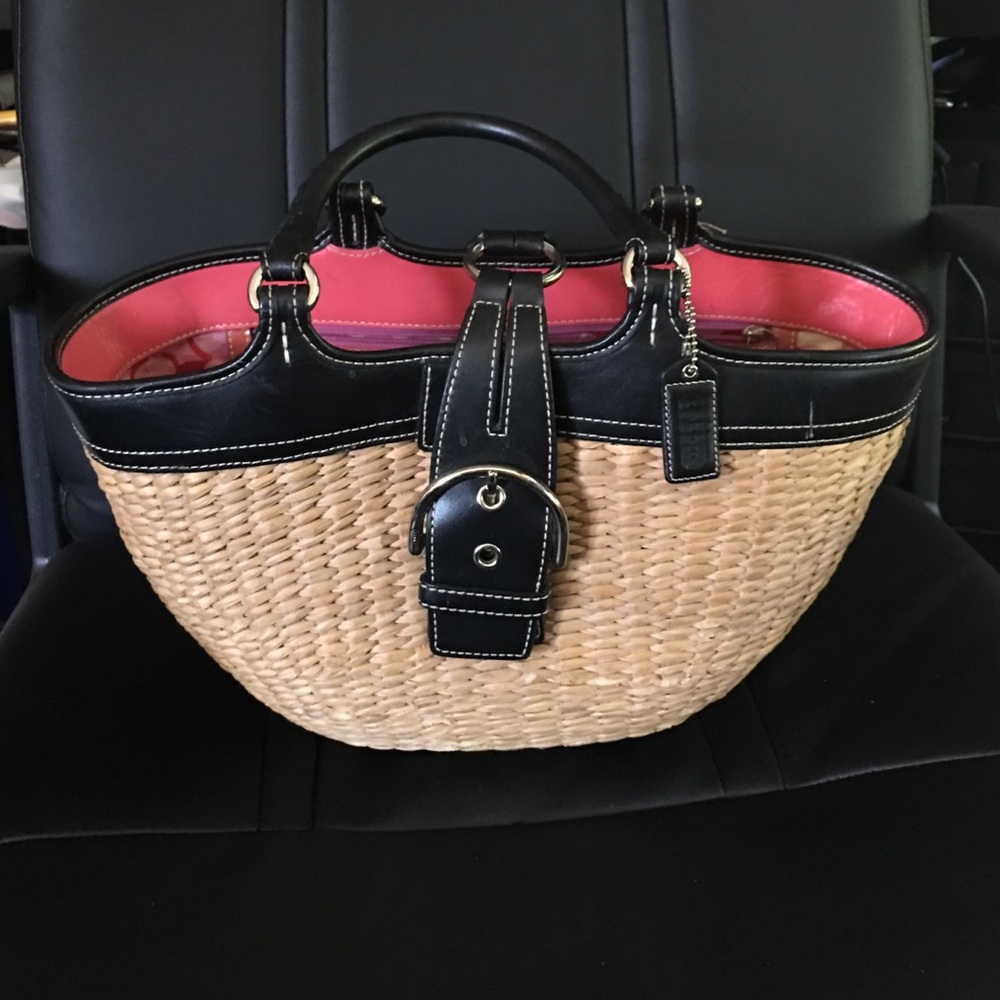 Coach straw purse